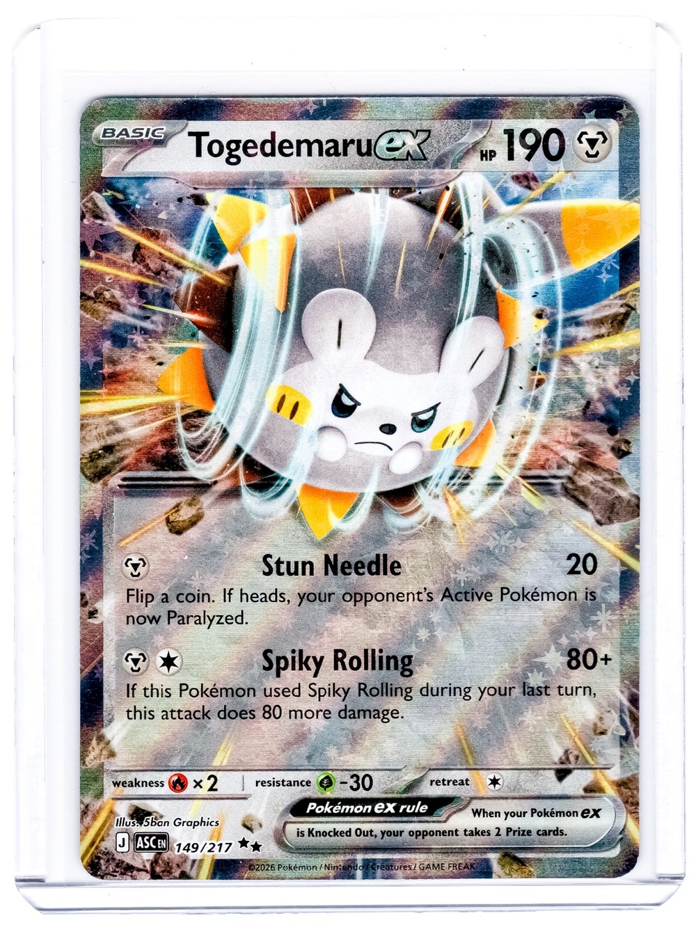 Togedemaru 149/217 EX Ascended Heroes NM Pokemon Trading Card